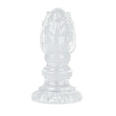 Plug Anal em Silicone / Com textura - 10,5x4,0cm - TRANSPARENTE