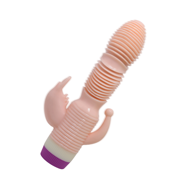 Vibrador com Estimulador Triplo 18,5x3,5cm com Cerdas Estimuladoras - A PILHA