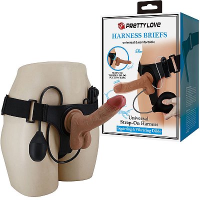 Cinta Peniana com VIBRADOR Base Lisa e Pênis Realístico 20X4,3cm com Escroto, Veias e Ventosa –  OHER