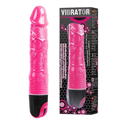 Protése Vibratoria Rosinha 20,5x3,8cm Multivelocidade - A PILHA