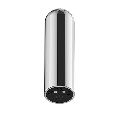 Mini Bullet Recarregável com 10 modos de Vibração - SUPER POTENTE - PRATA