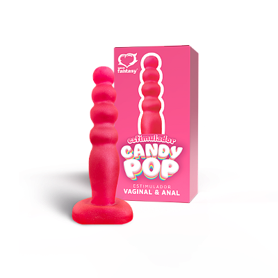 Estimulador Candy Pop Maciço Rosa - 14x2,8cm