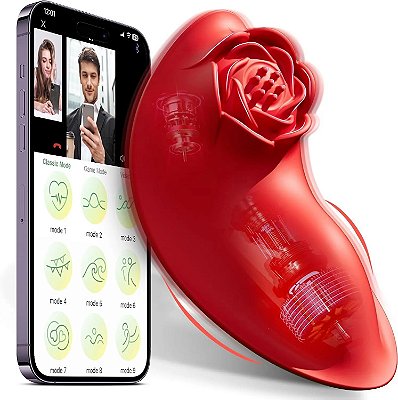 Vibrador de Calcinha com Textura de Rosa - Recarregável - 9 modos