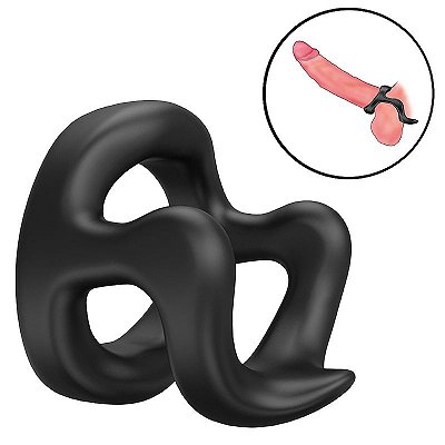 Anel Peniano Duplo M3 em Silicone 4.2 x 3.6 cm