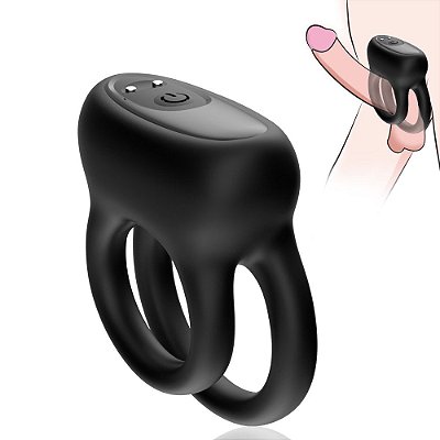 Anel Peniano Duplo com 9 Modos de Vibração - RECARREGÁVEL