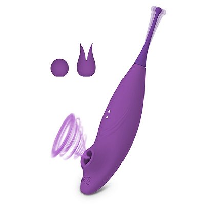 Sugador e Vibrador de Clitóris - Roxo (Wood)