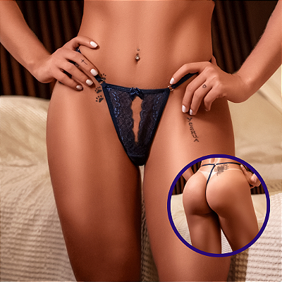 Calcinha Collors Fio Dental - Regulável - MARINHO