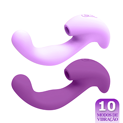 Vibrador com Penetração e Sugador de Clitóris - Recarregável