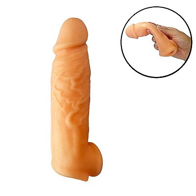 Capa Peniana 14,2 x 4,0cm em Cyber Skin com Anel de Silicone