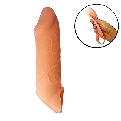 Capa Peniana 17,5 x 4,2 cm Super Fina com Anel de Silicone