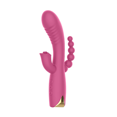 Vibrador Rabbit com Estimulador de Clitóris e Ânus - Recarregável