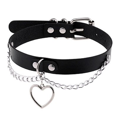 Choker Rebite - Coleira com Coracao e Corrente 2 - SI