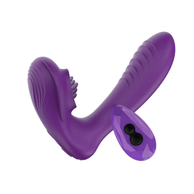 Vibrador Ponto G Texturizado com Controle - Recarregavel