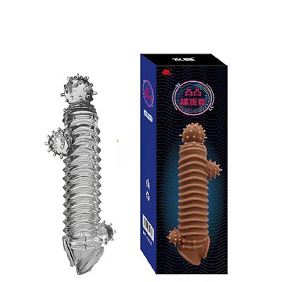 Capa Peniana com Saliências Aneladas e Esfera Texturizada – TEXTURED PENIS SLEEVE