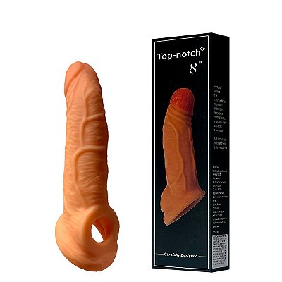 Capa Peniana 21 x 4,1cm com Extensor de 4 cm. Possui Anel para Escroto, Veias e Glande – SLEEVE