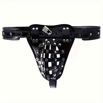 Cinto de Castidade em Couro Formato de Cueca