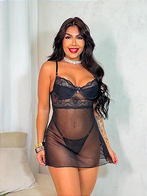 Camisola Samira com Aro em Renda e Tule (ACOMPANHA CALCINHA)