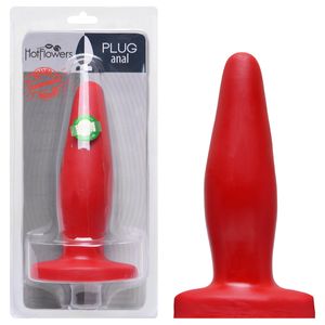 Plug Anal Maciço 12x3,5cm - VERMELHO