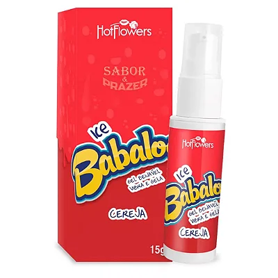 Babaloo Ice CEREJA Gel Beijável Vibra e Gela 15g Hot Flowers