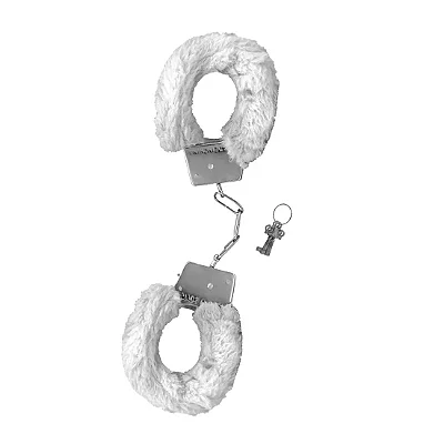 Algema de Metal com Pelúcia Revestida BRANCO