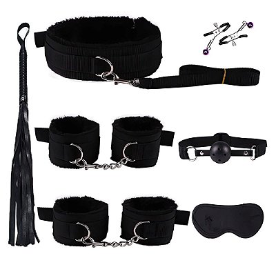 Kit Sado Bondage com 7 Produtos - PRETO