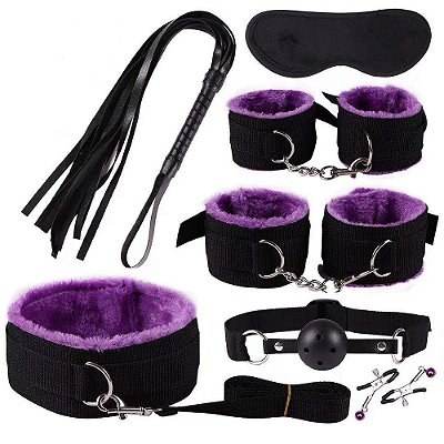 Kit Sado Bondage com 7 Produtos - ROXO
