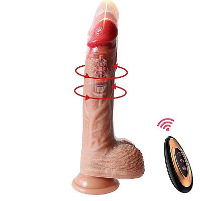 Prótese Realística 16x3,8cm em Silicone Líquido com Vai e Vem e Aquecimento com Controle Remoto