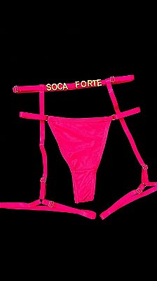 Calcinha com Cinta Liga Personalizável PINK (ACOMPANHA 6 LETRAS)