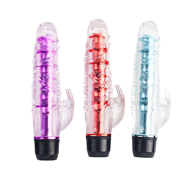 Vibrador Translúcido LUCAS com Estimulador Clitoriano - A PILHA