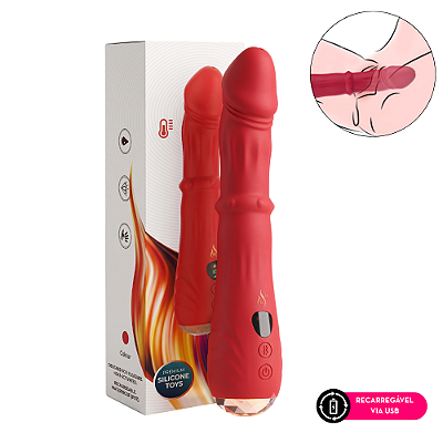 Vibrador Ponto G com Aquecimento - Ponta Móvel e Esferas Vai e Vem