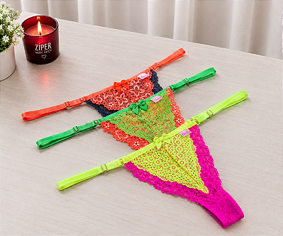Calcinha Neon Malibu com Regulagem - TAMANHO ÚNICO