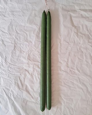 PAR DE VELAS RAINHAS LISAS VERDE