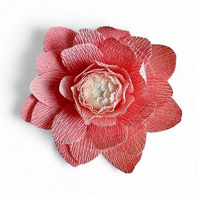 FLOR EM PAPEL CREPOM DALIA ABERTA ROSA CLARO KUMI