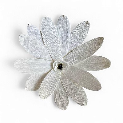 FLOR EM PAPEL CREPOM MAGNOLIA BRANCA KUMI