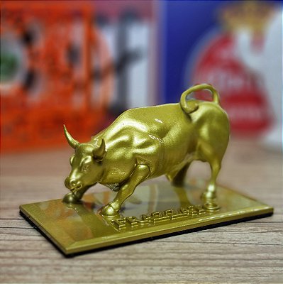 Touro Wall Street Personalizado - Ouro Clássico