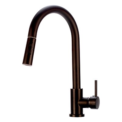 Torneira Para Cozinha Preta Black de Bancada Gourmet Monocomando Aço Inox Agua quente fria