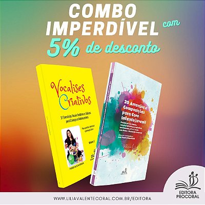 Combo Especial 2 livros 37 Vocalises Criativos Patricia S. Nobrega e 20 Arranjos e Composições Ana Paula Miqueletti