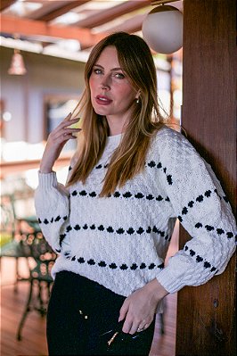 BLUSA EM TRICOT CORAÇÕES