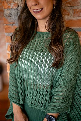 CROPPED RENDADO EM TRICOT
