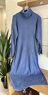 VESTIDO LONGO CANELADO EM TRICOT