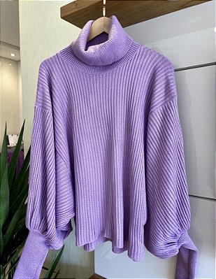BLUSA MANGA BUFANTE EM TRICOT