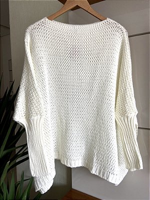 BLUSA OMBRO A OMBRO OVER EM TRICOT