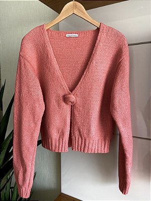 CASAQUETO COM FLOR EM TRICOT
