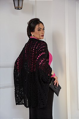XALE RENDADO EM TRICOT