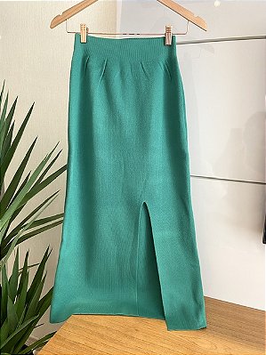 SAIA MIDI ABERTURA LATERAL EM TRICOT