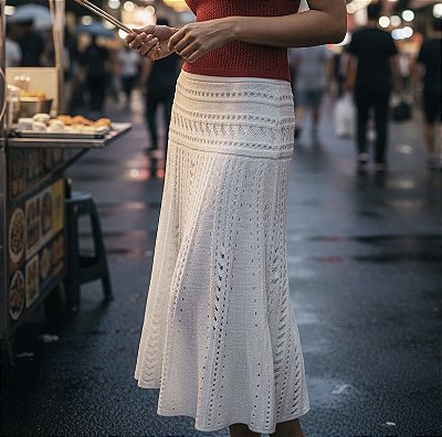 SAIA RENDADA EM TRICOT