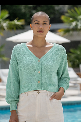 CASAQUINHO MANGA BUFANTE EM TRICOT