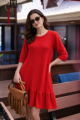 VESTIDO DE PREGAS EK TRICOT MOUSSE