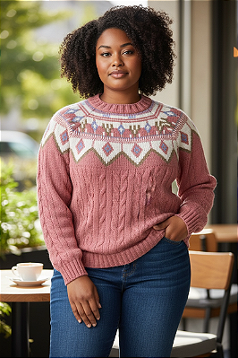 BLUSA EM TRICOT TRABALHADA NO DECOTE