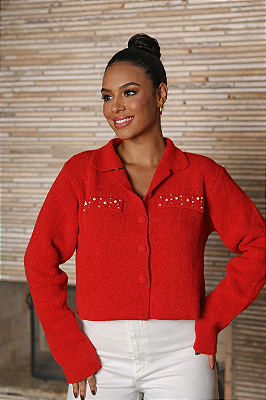 CASAQUINHO BORDADO EM TRICOT